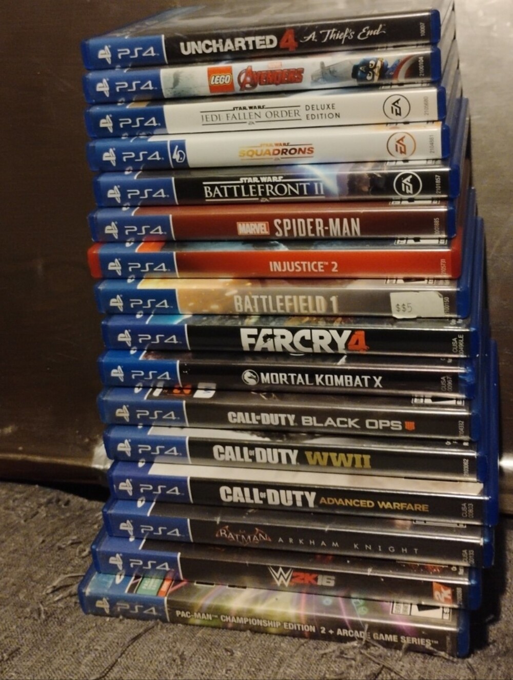 Sony PS4 Game Lot in Blue Cases - Mixed Titles 17 Games
